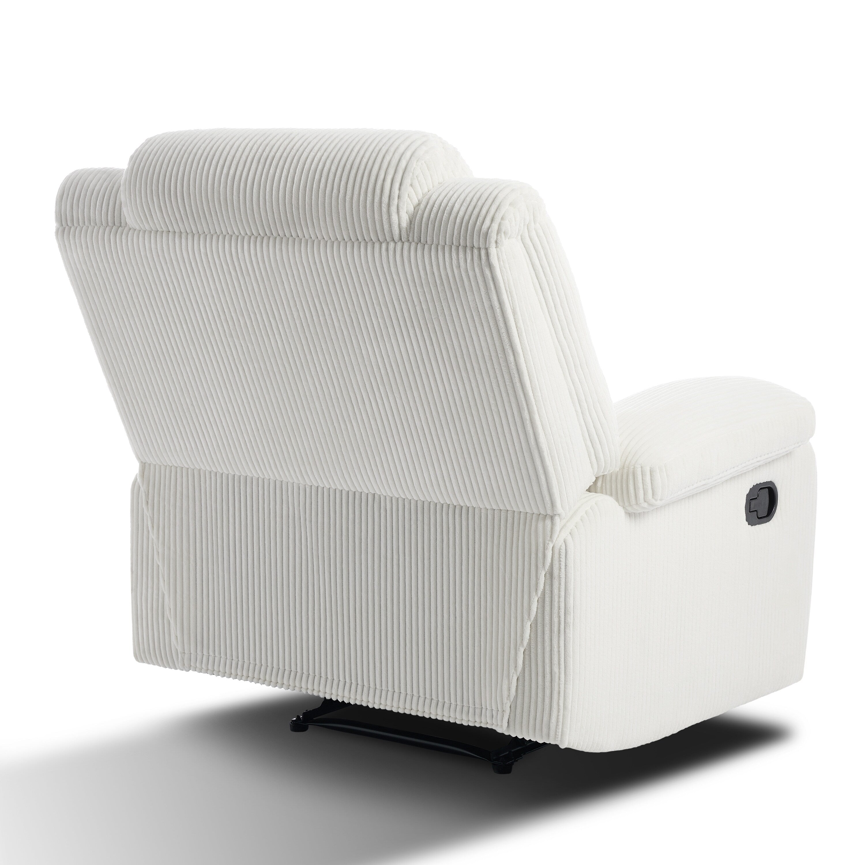 Ensemble de 2 fauteuils inclinables manuels en velours côtelé avec repose-pieds