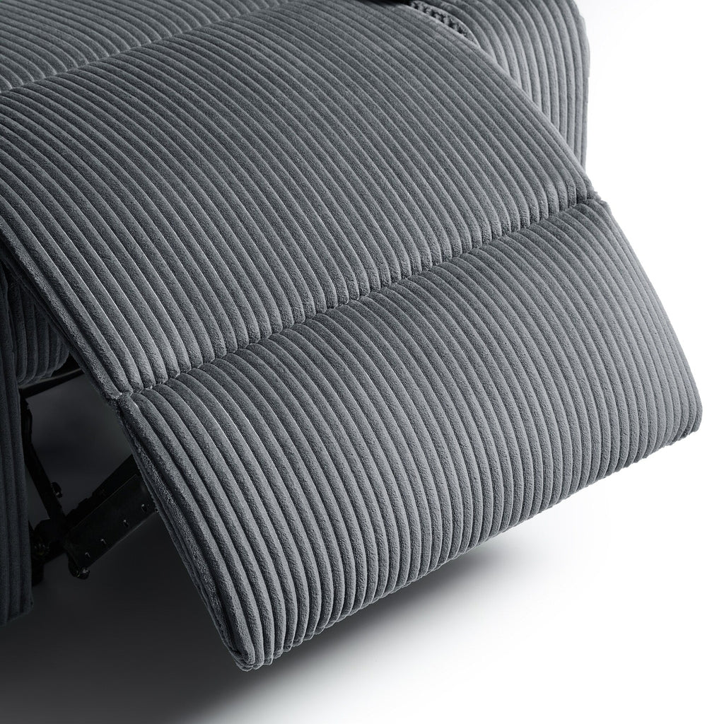 Ensemble de 2 fauteuils inclinables manuels en velours côtelé avec repose-pieds