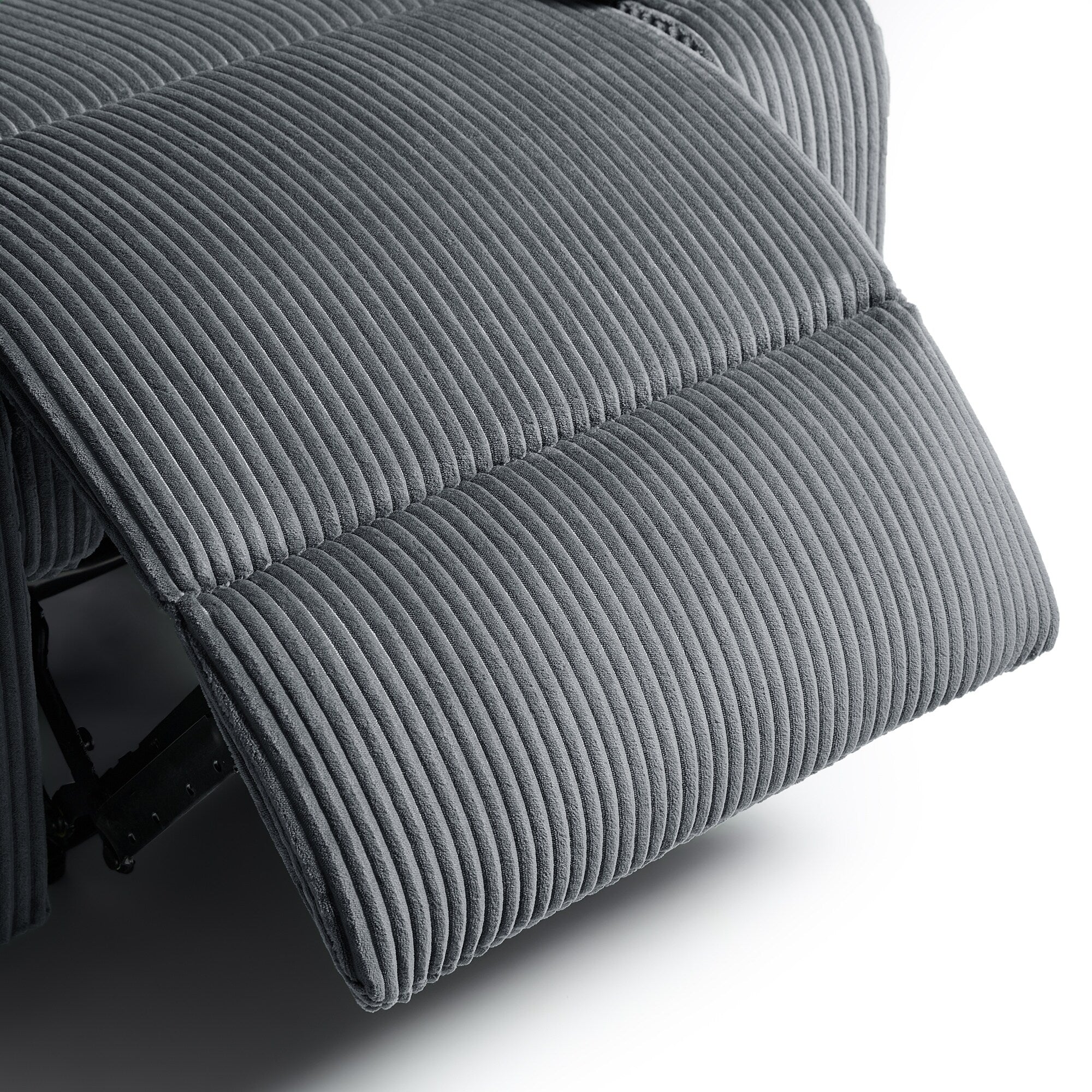 Ensemble de 2 fauteuils inclinables manuels en velours côtelé avec repose-pieds