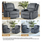 Ensemble de 2 fauteuils inclinables manuels en velours côtelé avec repose-pieds