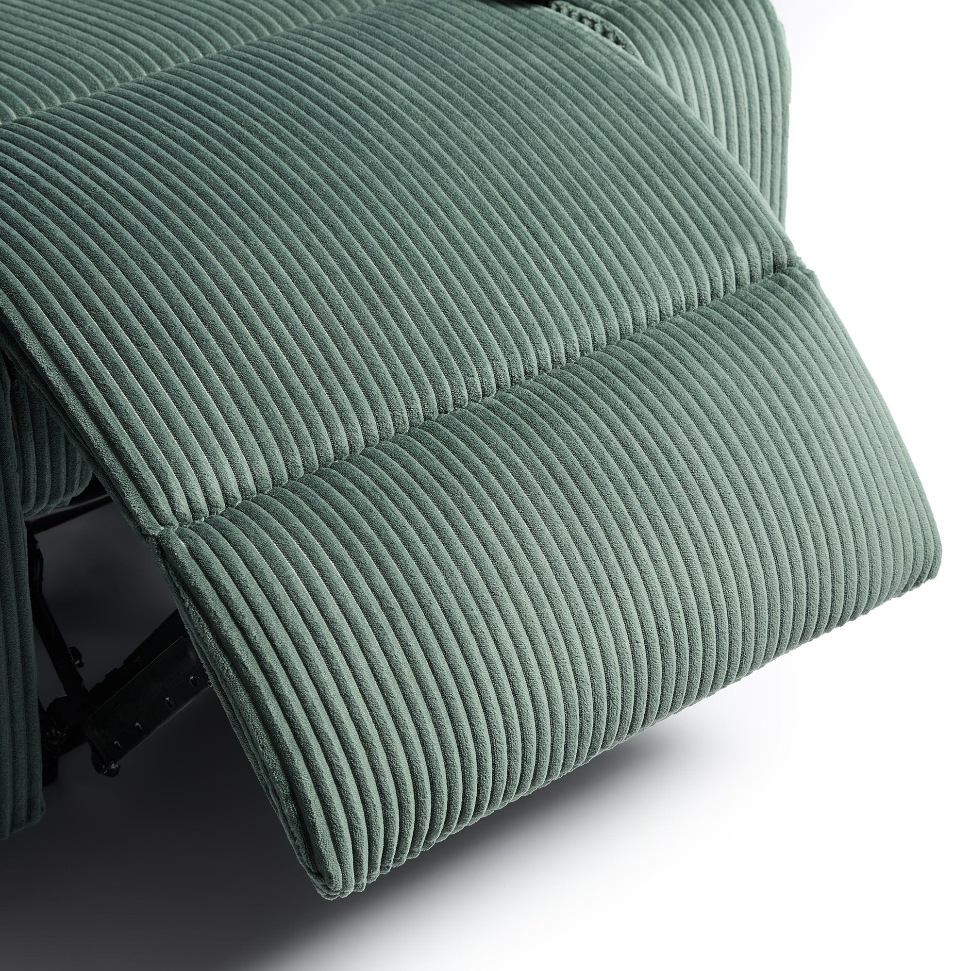 Ensemble de 2 fauteuils inclinables manuels en velours côtelé avec repose-pieds