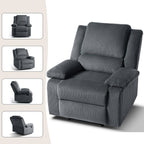 Ensemble de 2 fauteuils inclinables manuels en velours côtelé avec repose-pieds