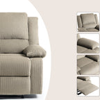 Ensemble de 2 fauteuils inclinables manuels en velours côtelé avec repose-pieds