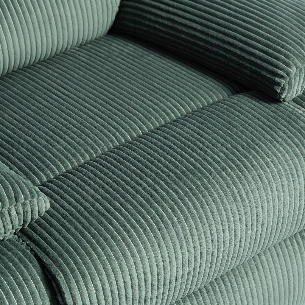 Ensemble de 2 fauteuils inclinables manuels en velours côtelé avec repose-pieds