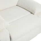 Ensemble de 2 fauteuils inclinables manuels en velours côtelé avec repose-pieds