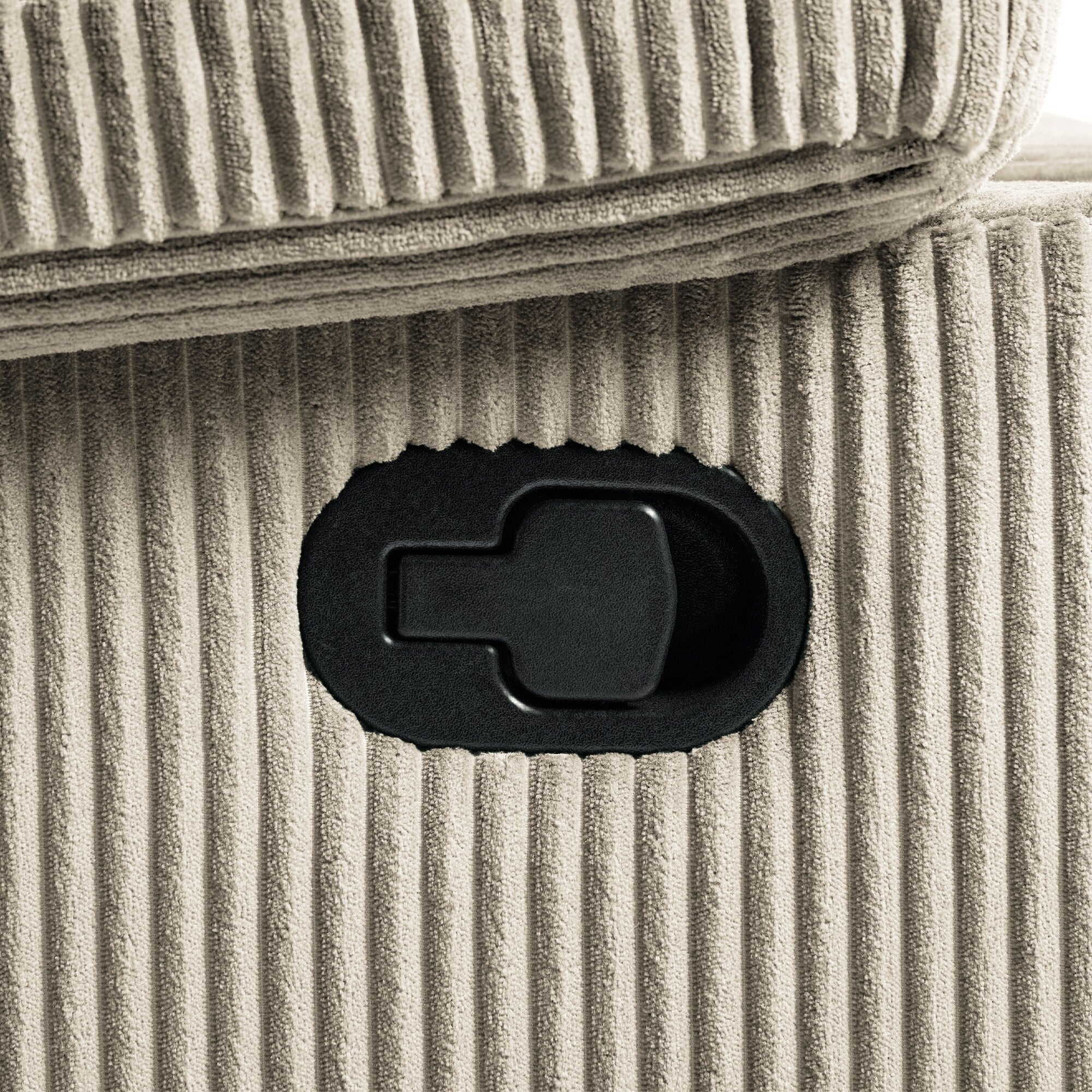 Lot de 2 fauteuils inclinables manuels modernes en velours côtelé, fauteuil d'appoint surdimensionné avec accoudoirs larges