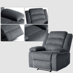 Lot de 2 fauteuils inclinables manuels modernes en velours côtelé, fauteuil d'appoint surdimensionné avec accoudoirs larges