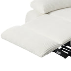 Lot de 2 fauteuils inclinables manuels modernes en velours côtelé, fauteuil d'appoint surdimensionné avec accoudoirs larges