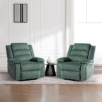 Lot de 2 fauteuils inclinables manuels modernes en velours côtelé, fauteuil d'appoint surdimensionné avec accoudoirs larges