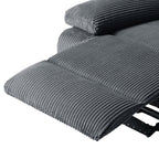 Lot de 2 fauteuils inclinables manuels modernes en velours côtelé, fauteuil d'appoint surdimensionné avec accoudoirs larges