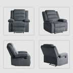 Lot de 2 fauteuils inclinables manuels modernes en velours côtelé, fauteuil d'appoint surdimensionné avec accoudoirs larges