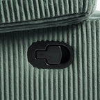 Lot de 2 fauteuils inclinables manuels modernes en velours côtelé, fauteuil d'appoint surdimensionné avec accoudoirs larges