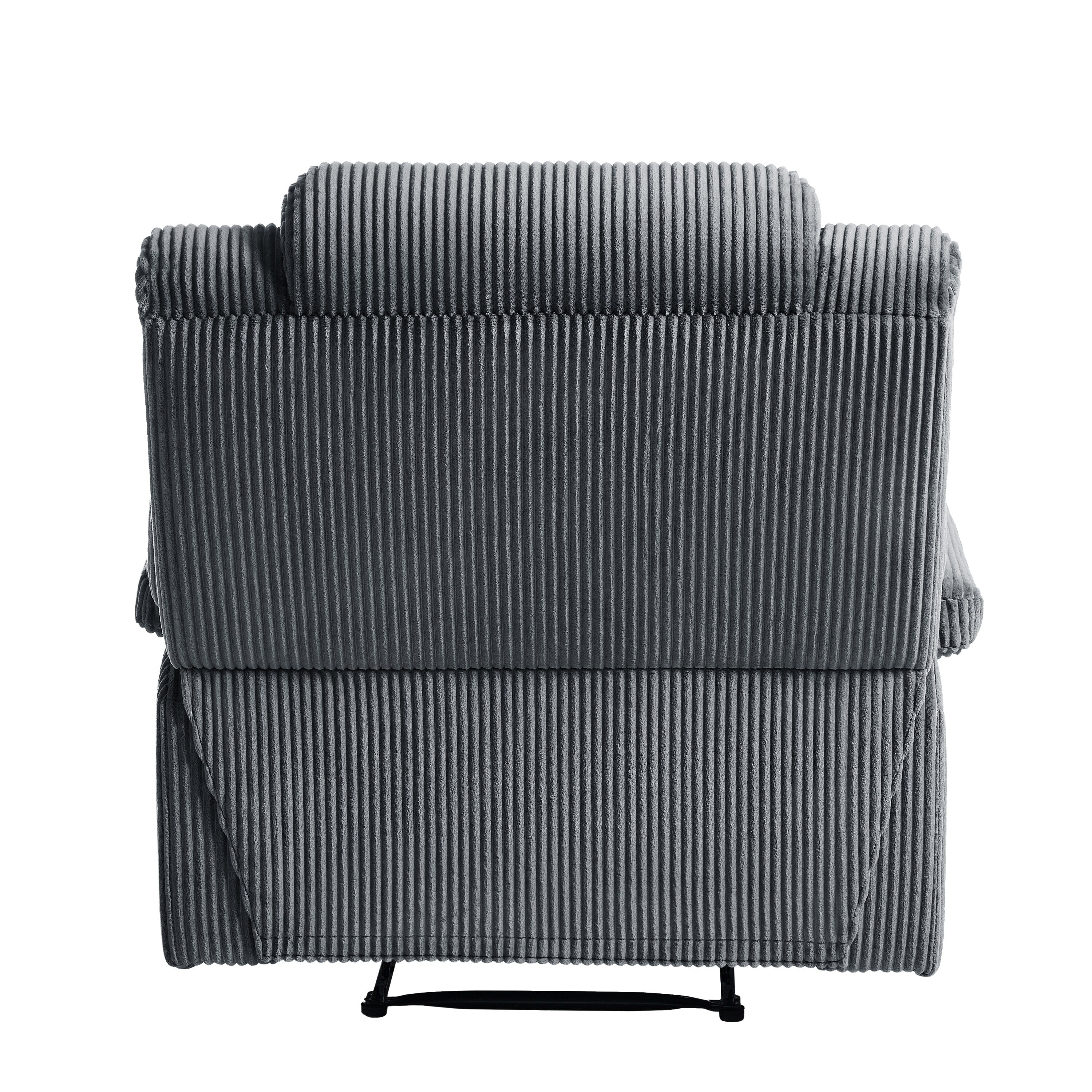 Lot de 2 fauteuils inclinables manuels modernes en velours côtelé, fauteuil d'appoint surdimensionné avec accoudoirs larges