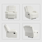 Lot de 2 fauteuils inclinables manuels modernes en velours côtelé, fauteuil d'appoint surdimensionné avec accoudoirs larges