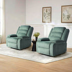 Lot de 2 fauteuils inclinables manuels modernes en velours côtelé, fauteuil d'appoint surdimensionné avec accoudoirs larges