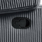 Lot de 2 fauteuils inclinables manuels modernes en velours côtelé, fauteuil d'appoint surdimensionné avec accoudoirs larges