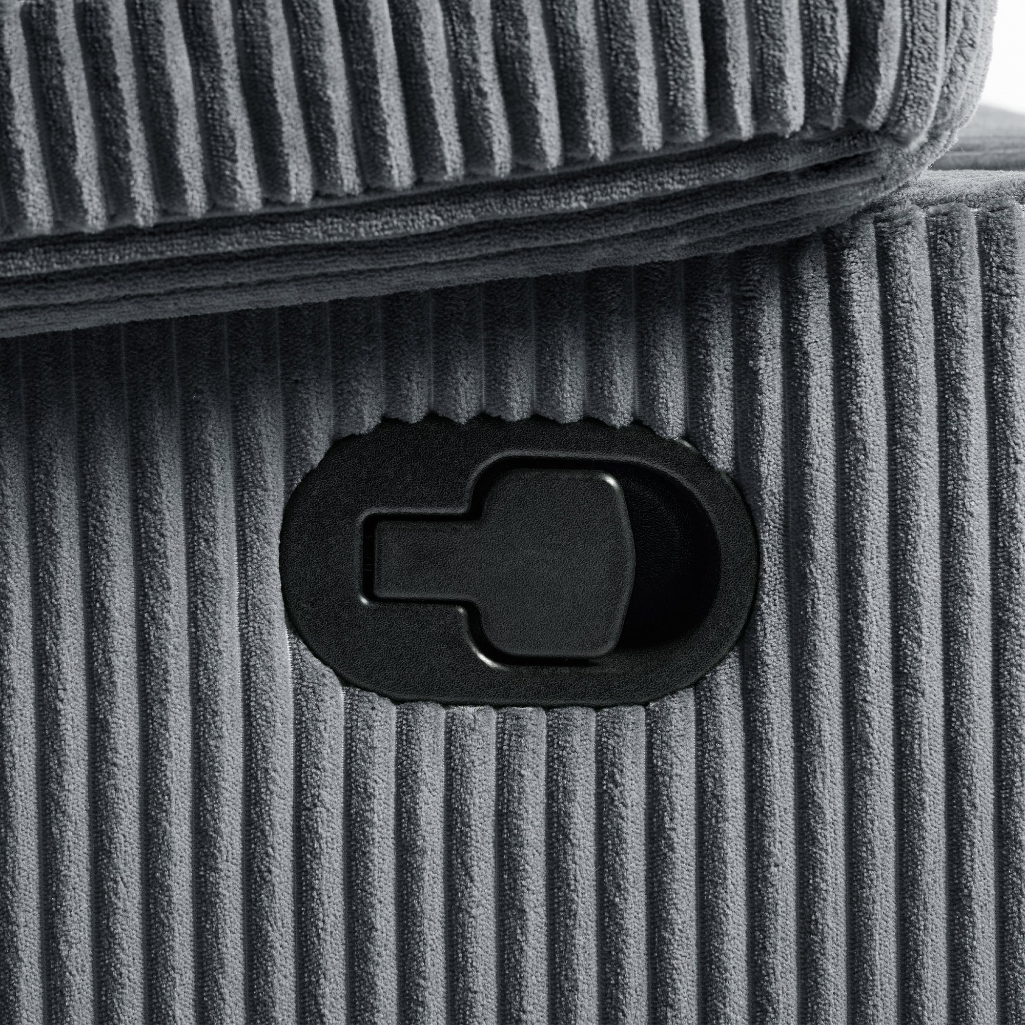 Lot de 2 fauteuils inclinables manuels modernes en velours côtelé, fauteuil d'appoint surdimensionné avec accoudoirs larges