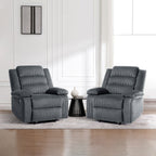 Lot de 2 fauteuils inclinables manuels modernes en velours côtelé, fauteuil d'appoint surdimensionné avec accoudoirs larges