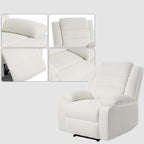 Lot de 2 fauteuils inclinables manuels modernes en velours côtelé, fauteuil d'appoint surdimensionné avec accoudoirs larges