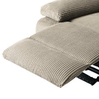 Lot de 2 fauteuils inclinables manuels modernes en velours côtelé, fauteuil d'appoint surdimensionné avec accoudoirs larges