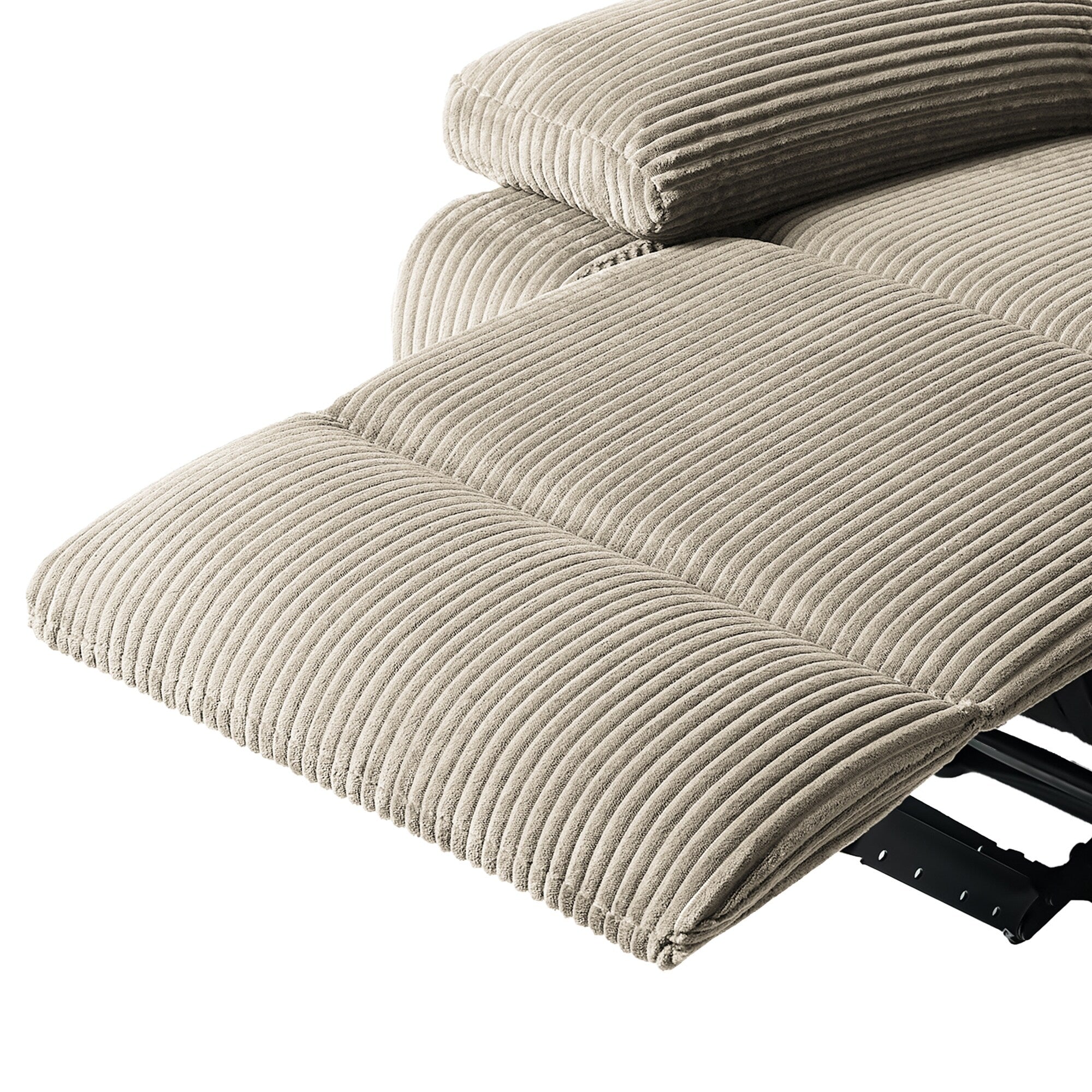 Lot de 2 fauteuils inclinables manuels modernes en velours côtelé, fauteuil d'appoint surdimensionné avec accoudoirs larges