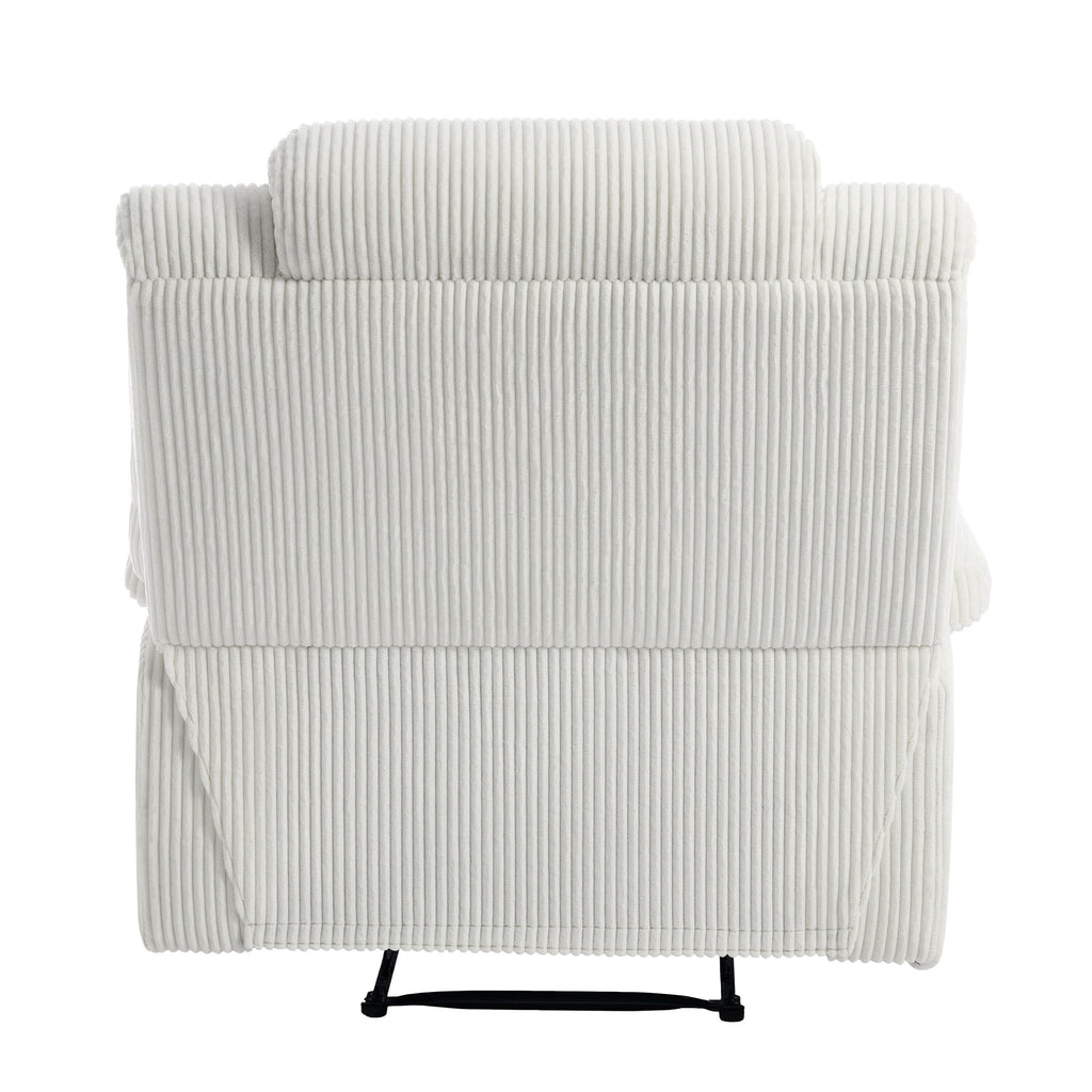 Lot de 2 fauteuils inclinables manuels modernes en velours côtelé, fauteuil d'appoint surdimensionné avec accoudoirs larges