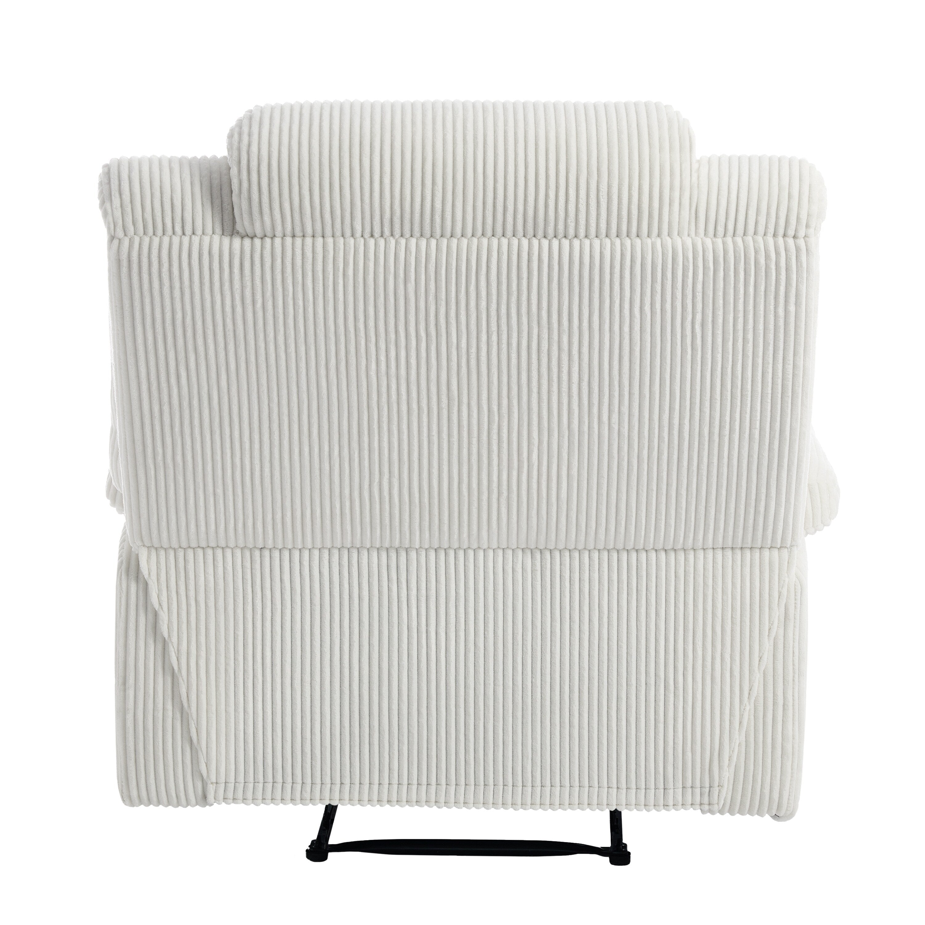 Lot de 2 fauteuils inclinables manuels modernes en velours côtelé, fauteuil d'appoint surdimensionné avec accoudoirs larges