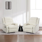 Lot de 2 fauteuils inclinables manuels modernes en velours côtelé, fauteuil d'appoint surdimensionné avec accoudoirs larges