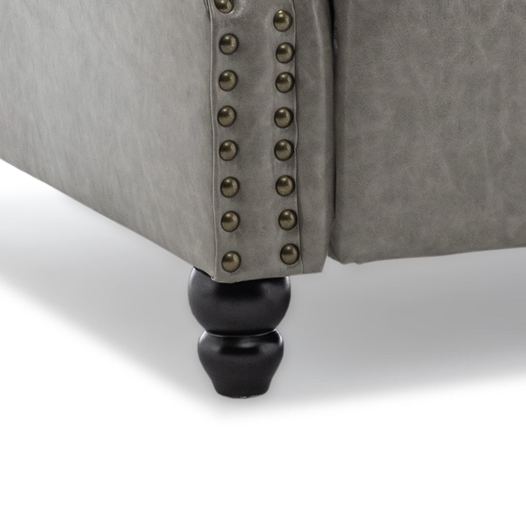 Ensemble de 2 fauteuils inclinables rembourrés avec tête de clou