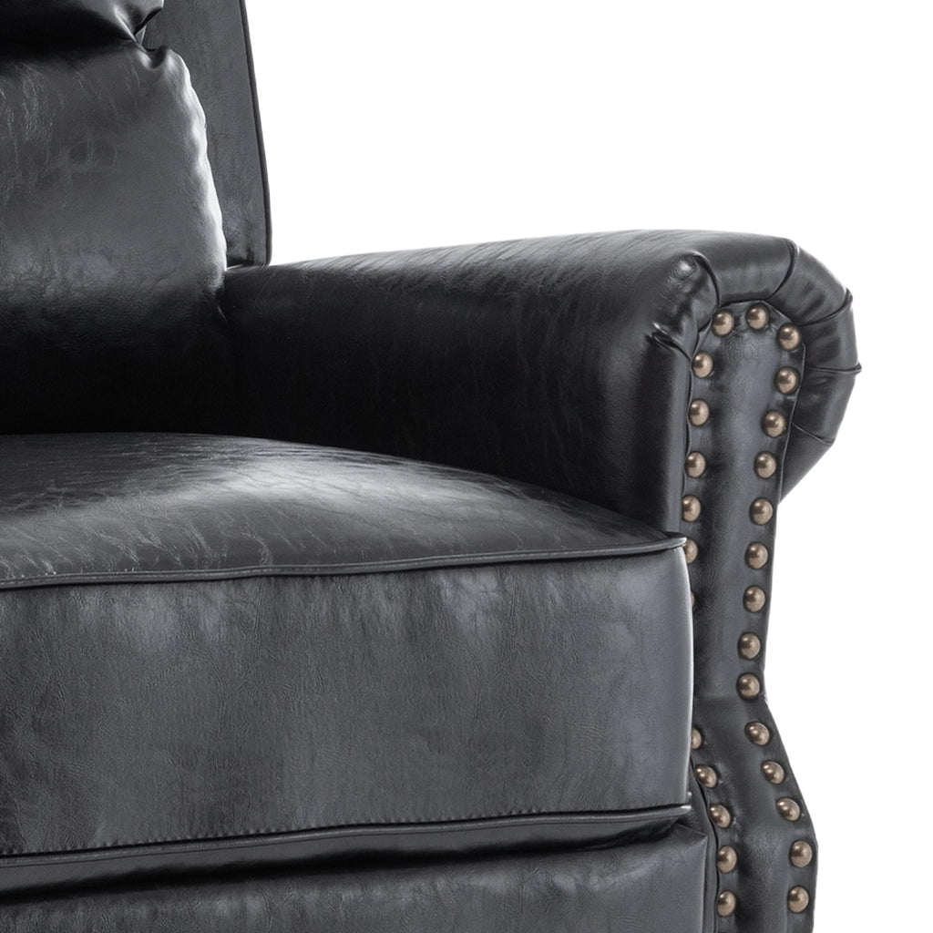 Ensemble de 2 fauteuils inclinables rembourrés avec tête de clou