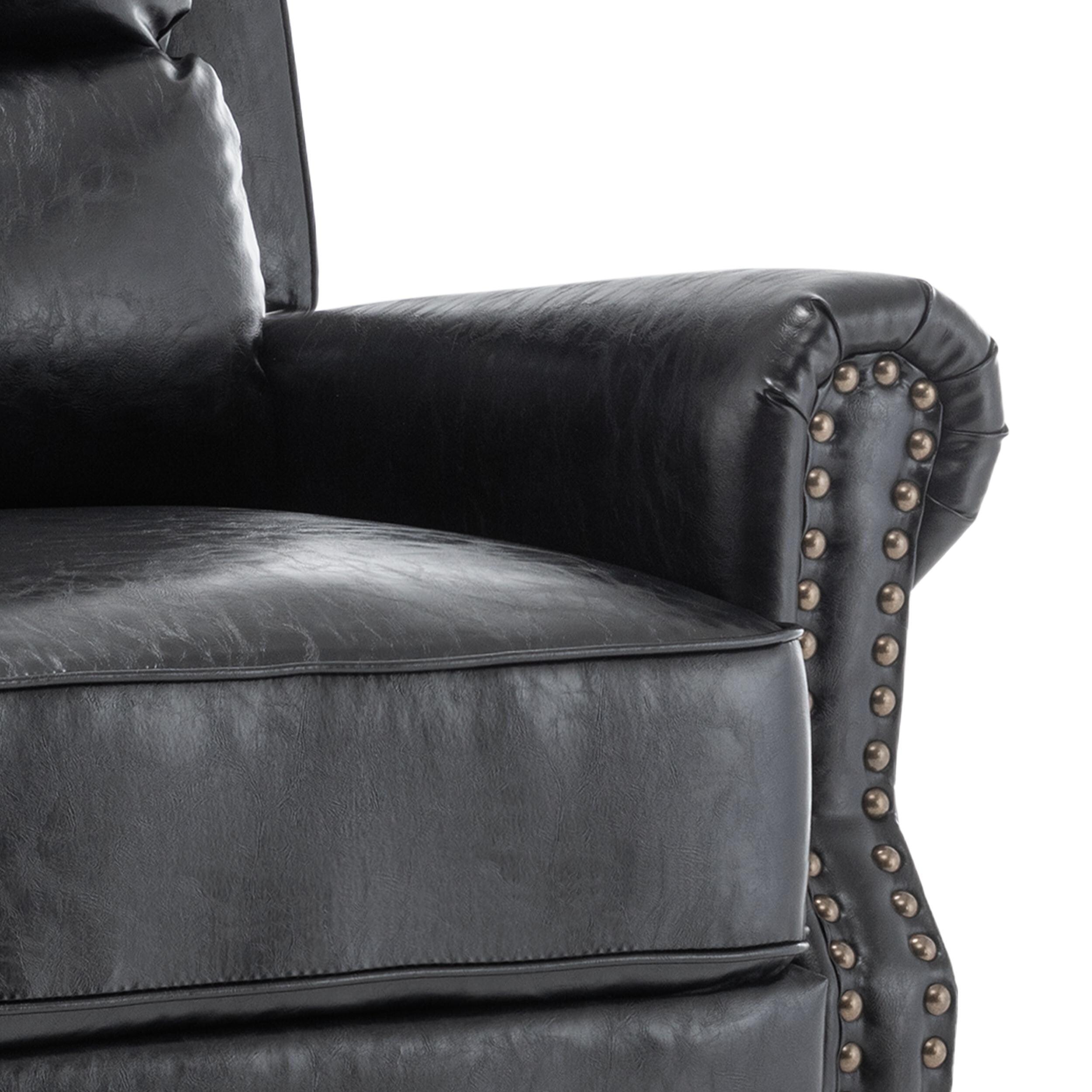 Ensemble de 2 fauteuils inclinables rembourrés avec tête de clou