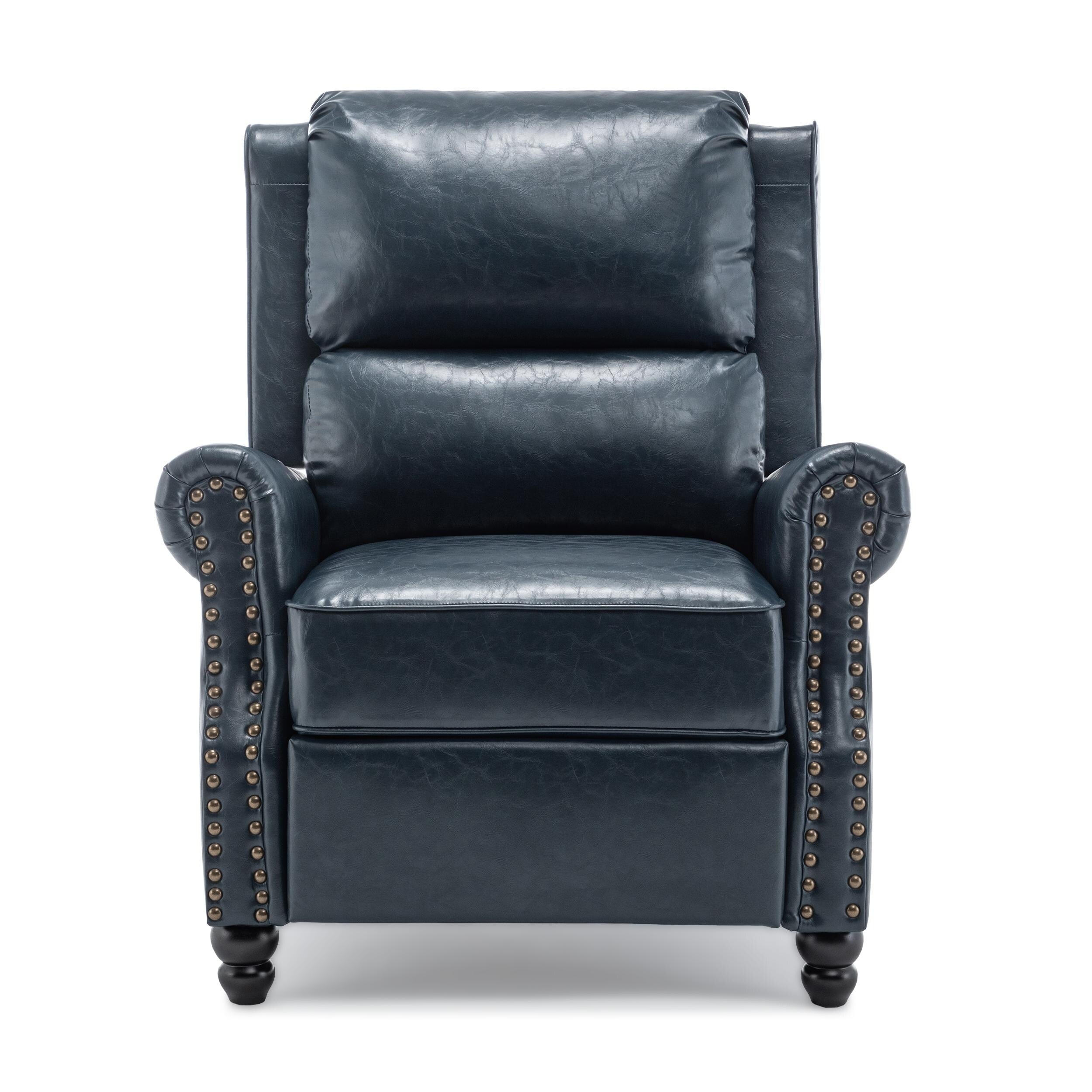 Ensemble de 2 fauteuils inclinables rembourrés avec tête de clou