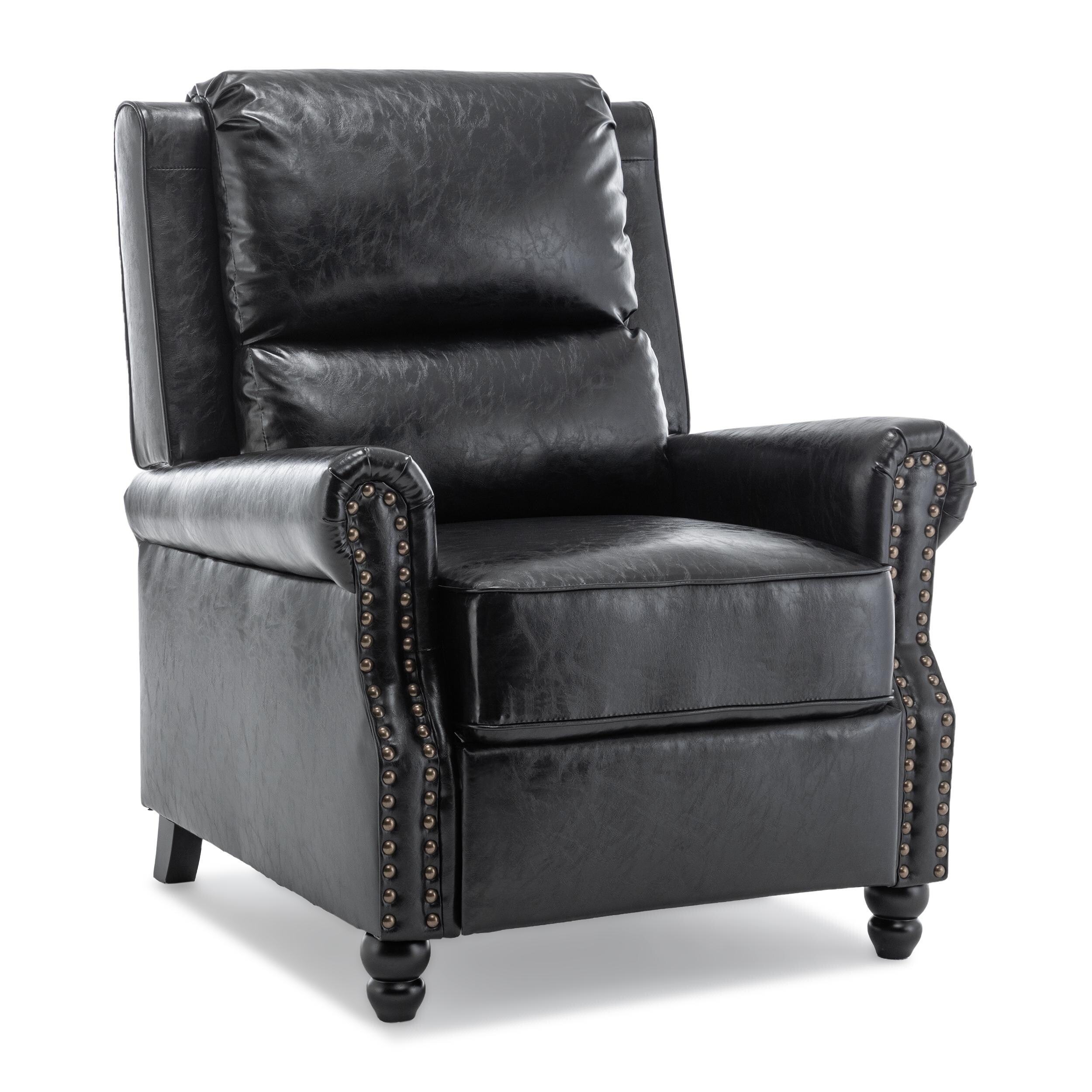 Ensemble de 2 fauteuils inclinables rembourrés avec tête de clou