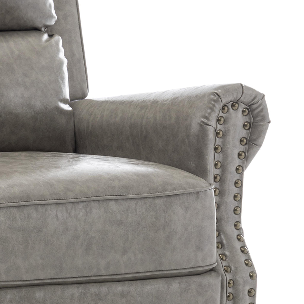 Ensemble de 2 fauteuils inclinables rembourrés avec tête de clou