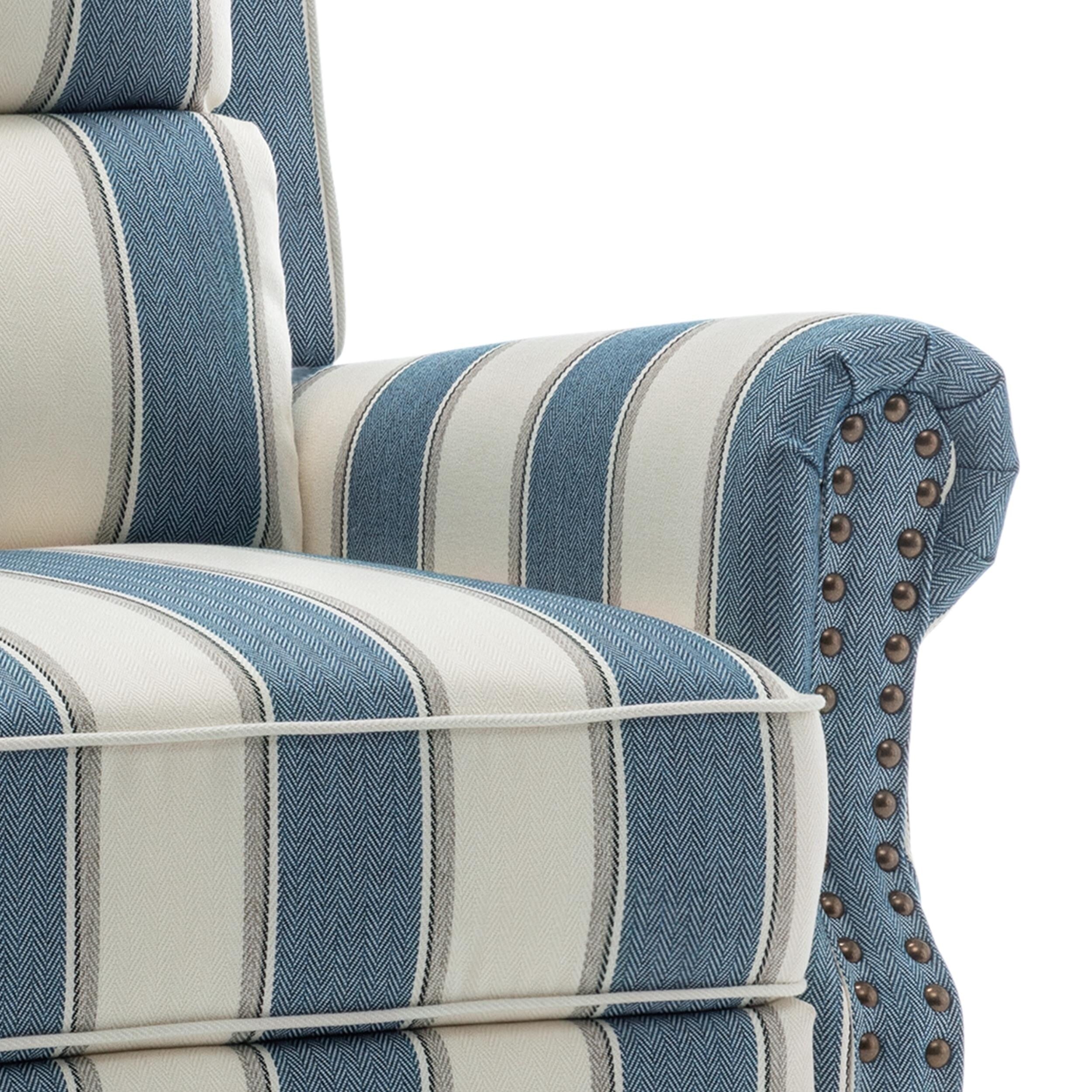 Ensemble de 2 fauteuils inclinables rembourrés avec tête de clou