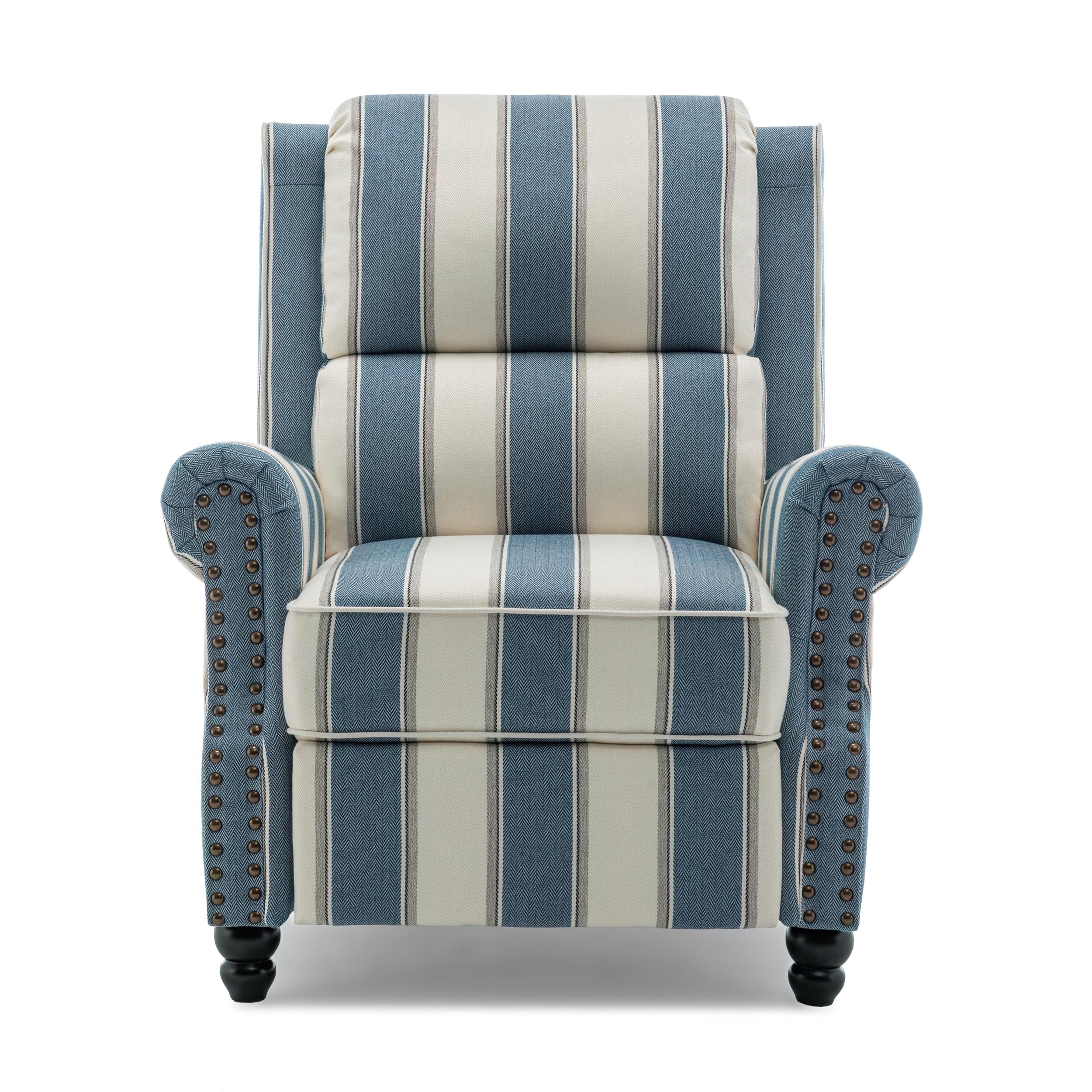 Ensemble de 2 fauteuils inclinables rembourrés avec tête de clou