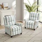 Ensemble de 2 fauteuils inclinables rembourrés avec tête de clou