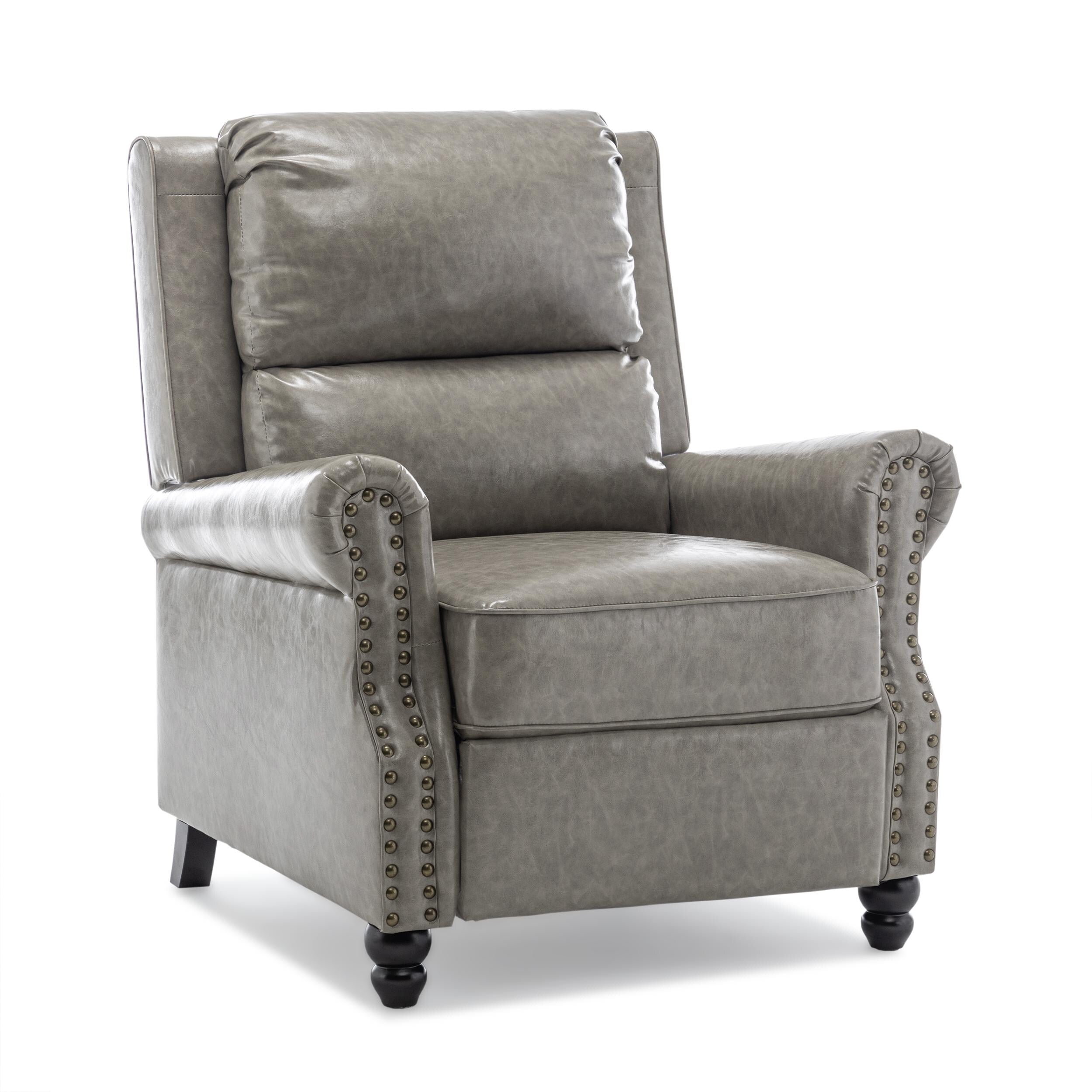 Ensemble de 2 fauteuils inclinables rembourrés avec tête de clou