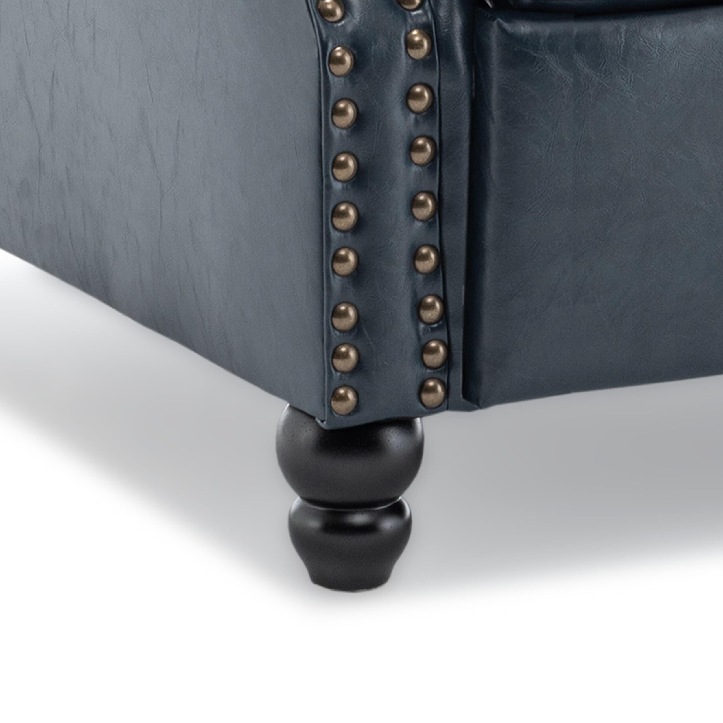 Ensemble de 2 fauteuils inclinables rembourrés avec tête de clou