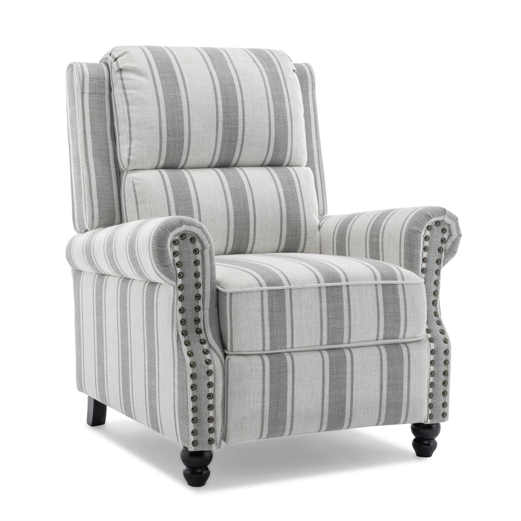 Ensemble de 2 fauteuils inclinables rembourrés avec tête de clou