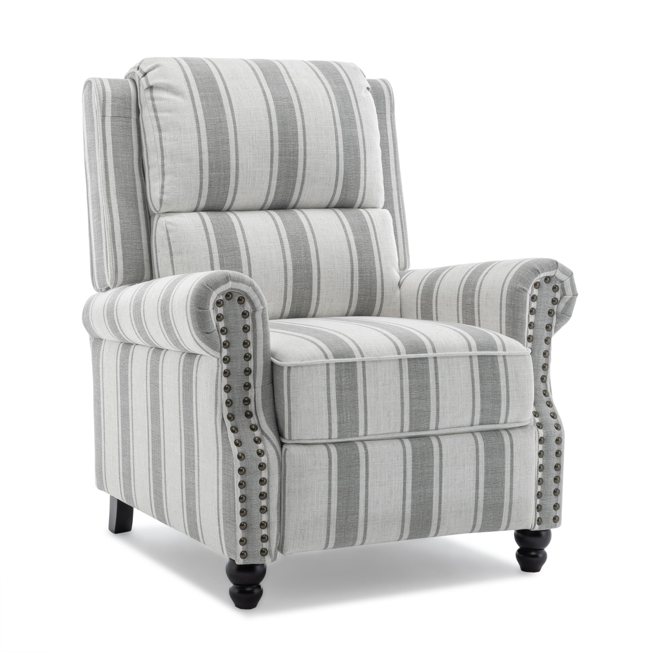 Ensemble de 2 fauteuils inclinables rembourrés avec tête de clou