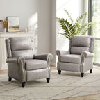Ensemble de 2 fauteuils inclinables rembourrés avec tête de clou