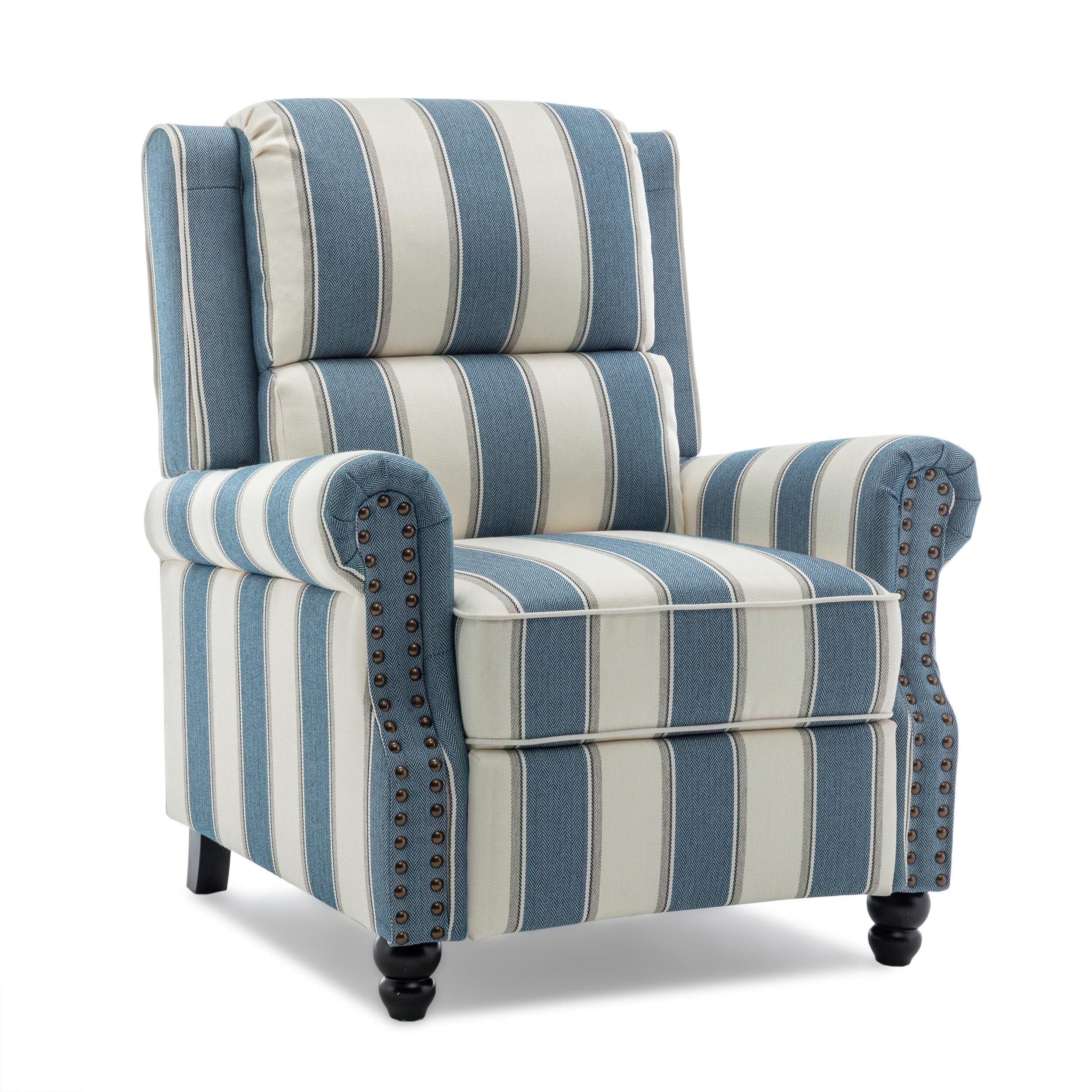 Ensemble de 2 fauteuils inclinables rembourrés avec tête de clou