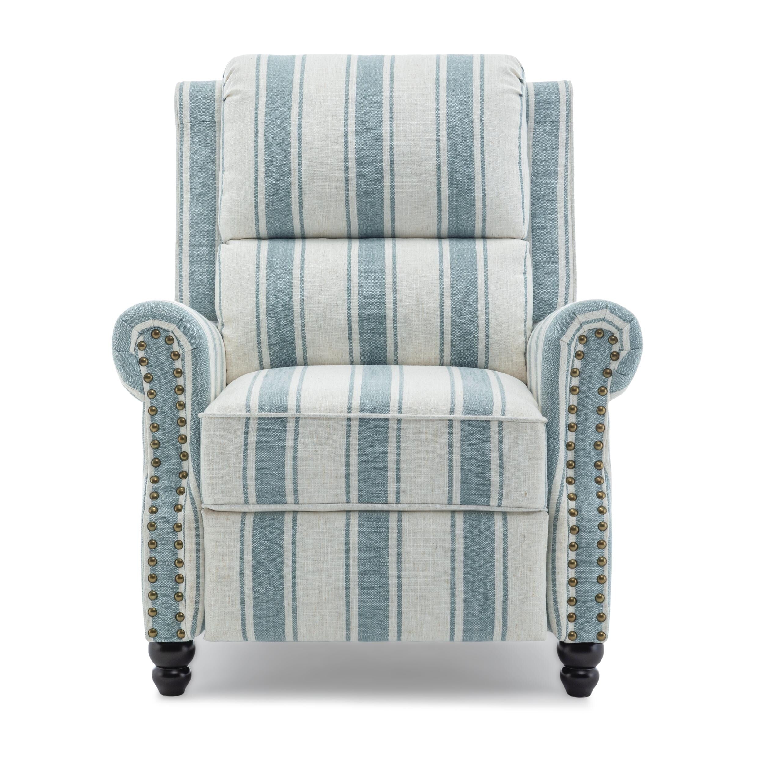 Ensemble de 2 fauteuils inclinables rembourrés avec tête de clou