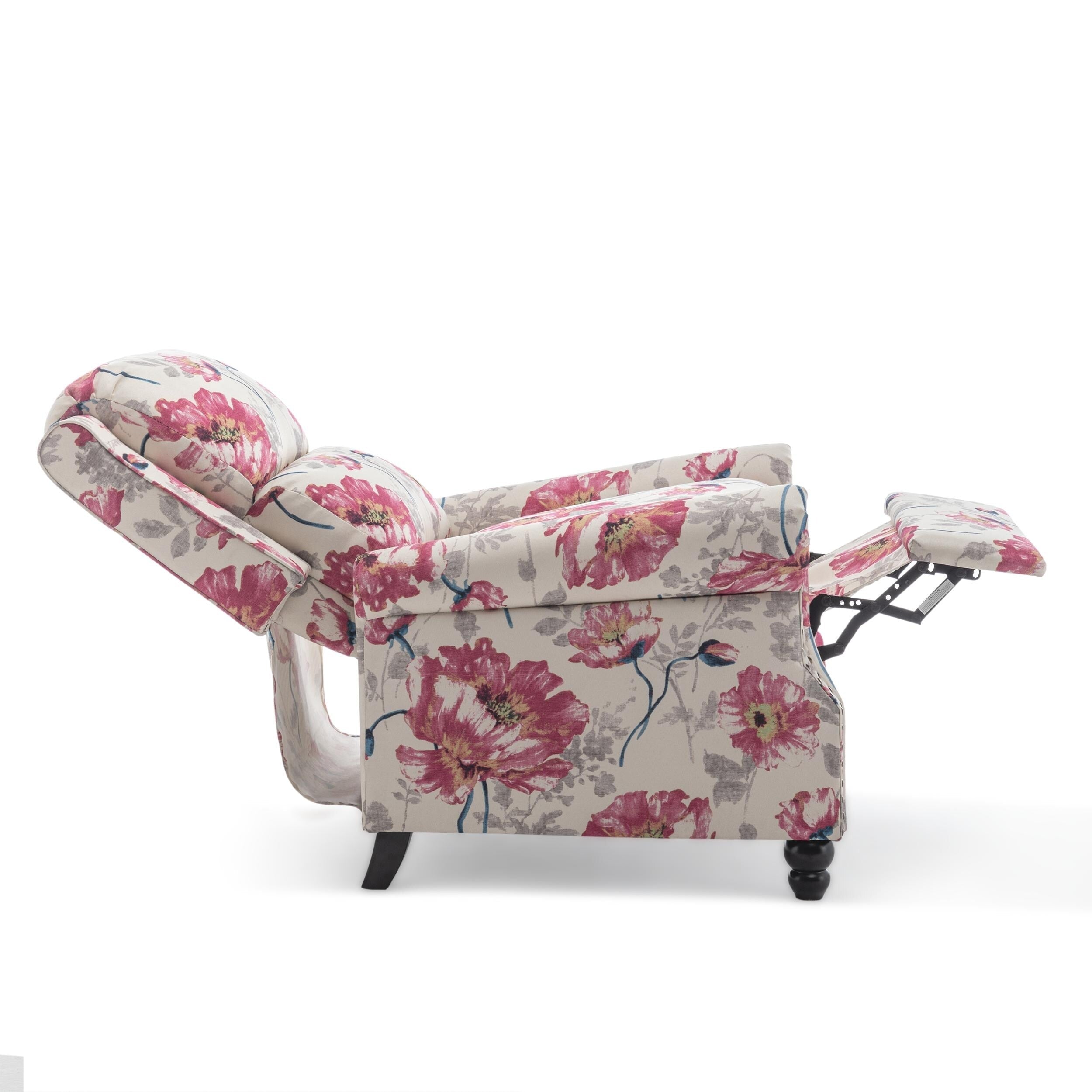 Ensemble de 2 fauteuils inclinables rembourrés avec tête de clou