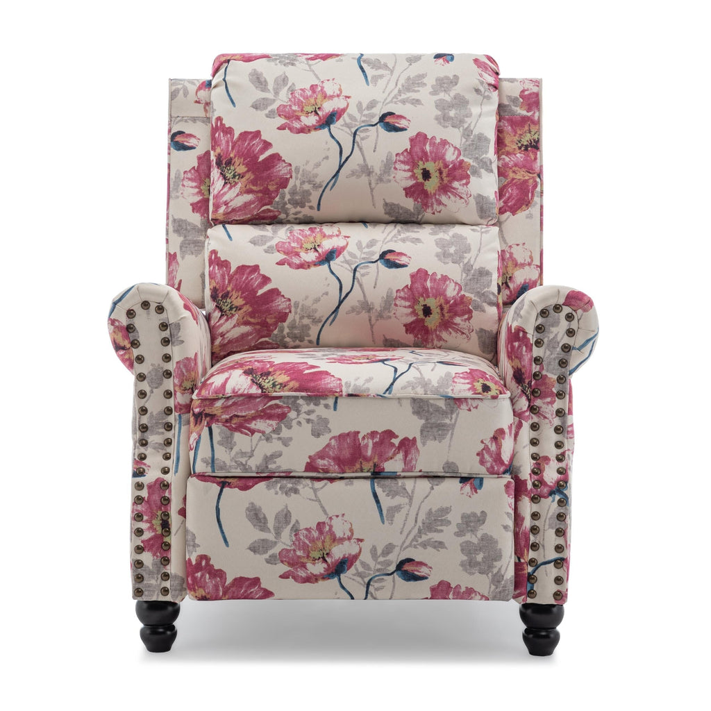 Ensemble de 2 fauteuils inclinables rembourrés avec tête de clou