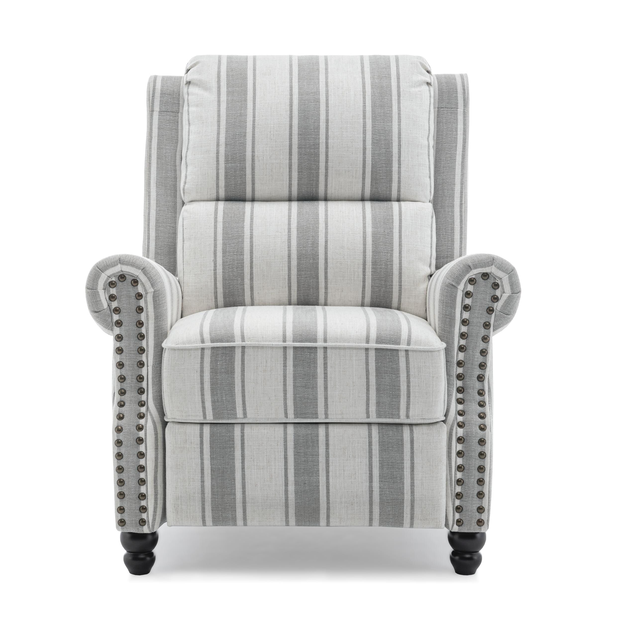 Ensemble de 2 fauteuils inclinables rembourrés avec tête de clou