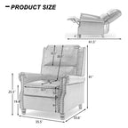 Ensemble de 2 fauteuils inclinables rembourrés avec tête de clou