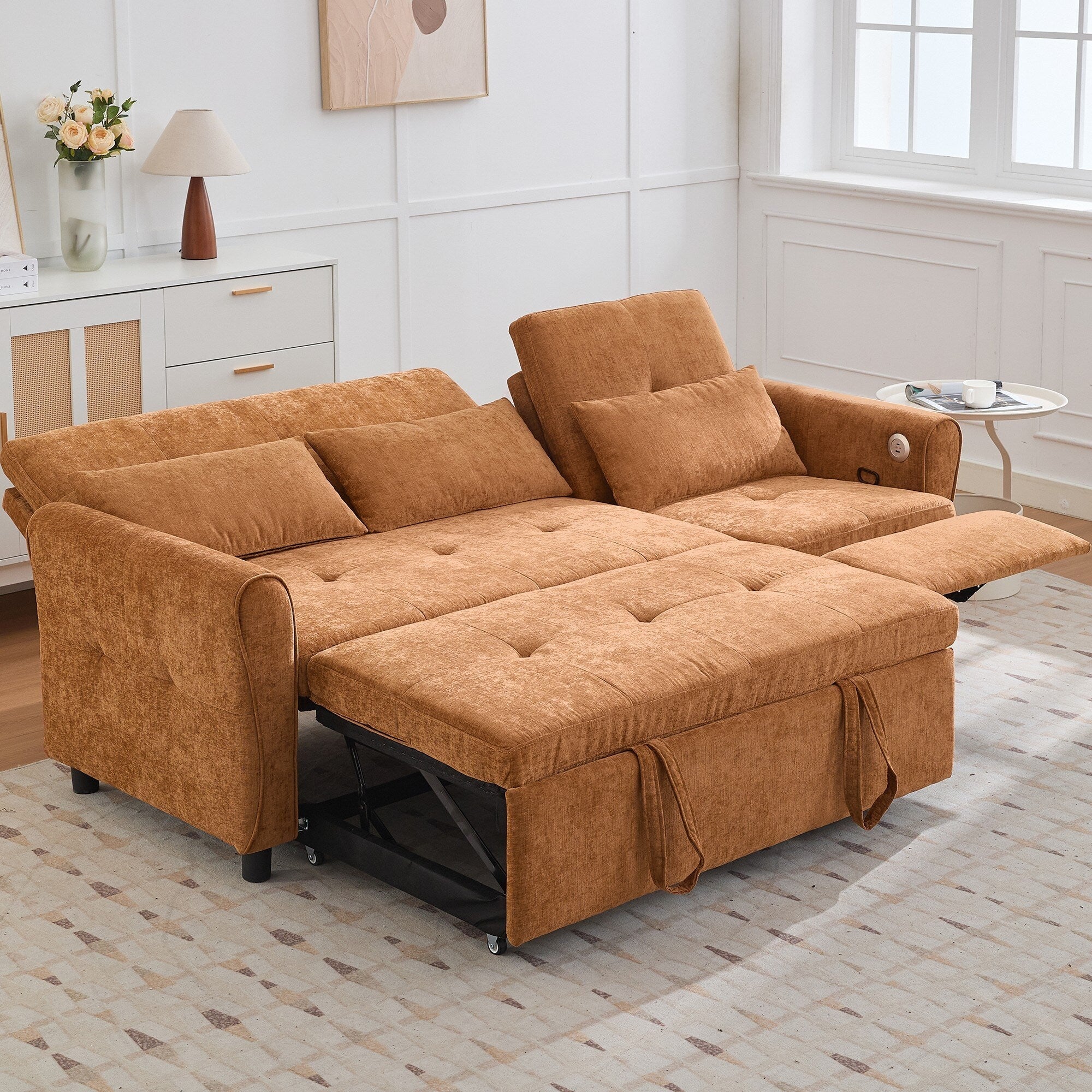 Canapé 2 en 1 avec lit gigogne et fauteuil inclinable réversible par Harper&amp;Bright Designs