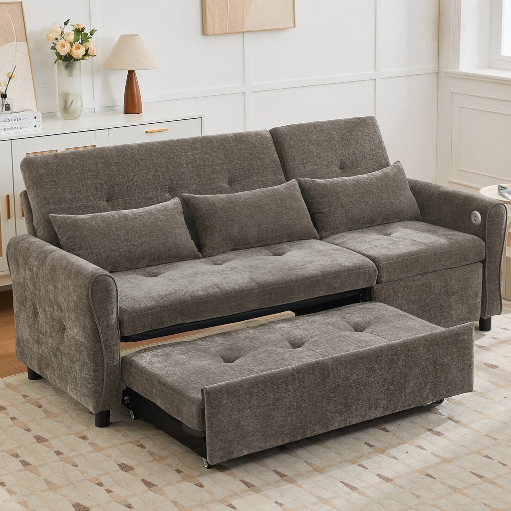 Canapé 2 en 1 avec lit gigogne et fauteuil inclinable réversible par Harper&amp;Bright Designs